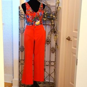 Banana Republic Coral Textured Crop Pants sz 8